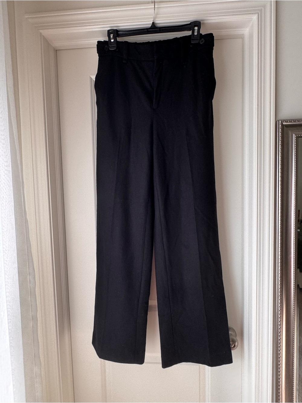 Wool Banana Republic Classic Black Wide-Leg Women's Trousers Size 10